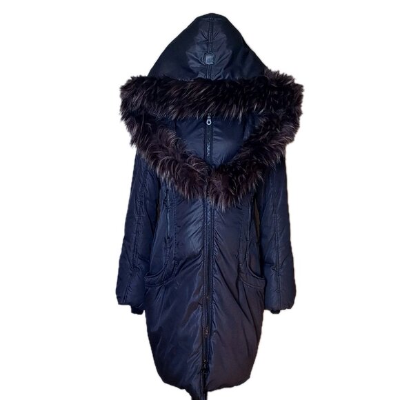 GUESS BY MARCIANO JAYDE Down Puffer Coat Jet Black SIZE LARGE - Picture 2 of 14